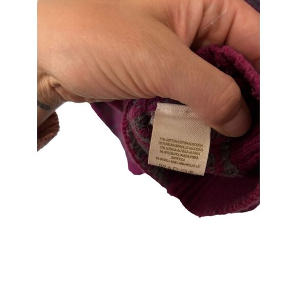 Free People Magenta Alpaca Blend Leopard Animal Print Pull Over Sweater Size S - Picture 6 of 8